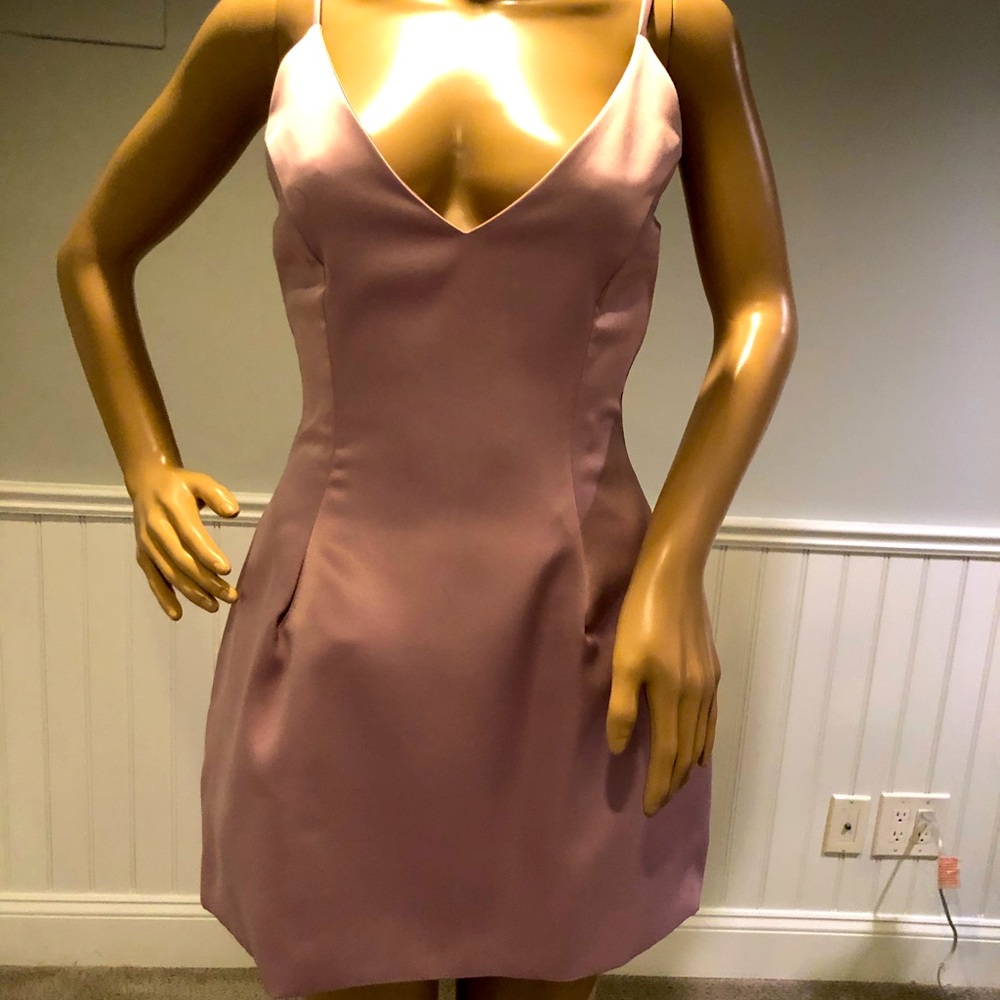 Simply elegant silk rose pink Prom Dress